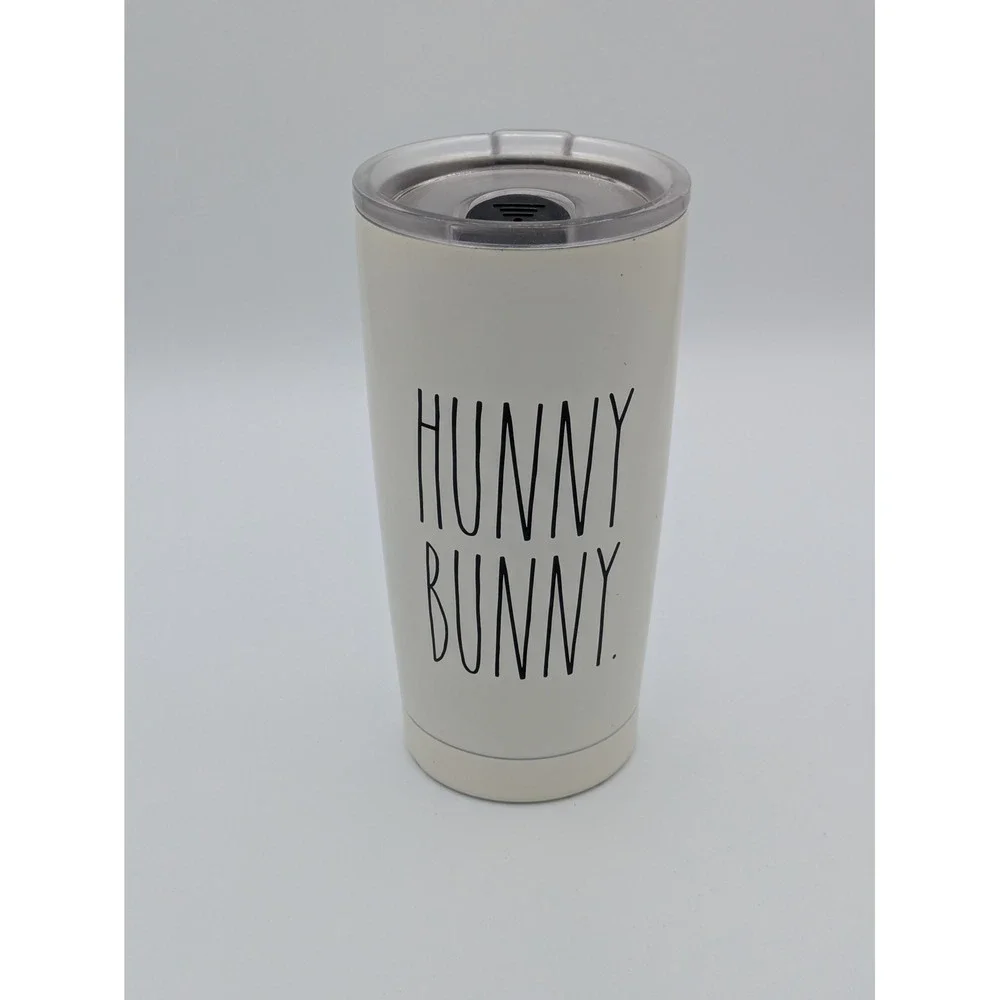 Rae Dunn Stainless Steel Insulated White 17oz Hunny Bunny Travel Coffee Tumbler